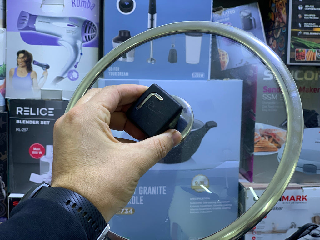 Laser Coated Frying Pan with Lid and Special Handle Opening key