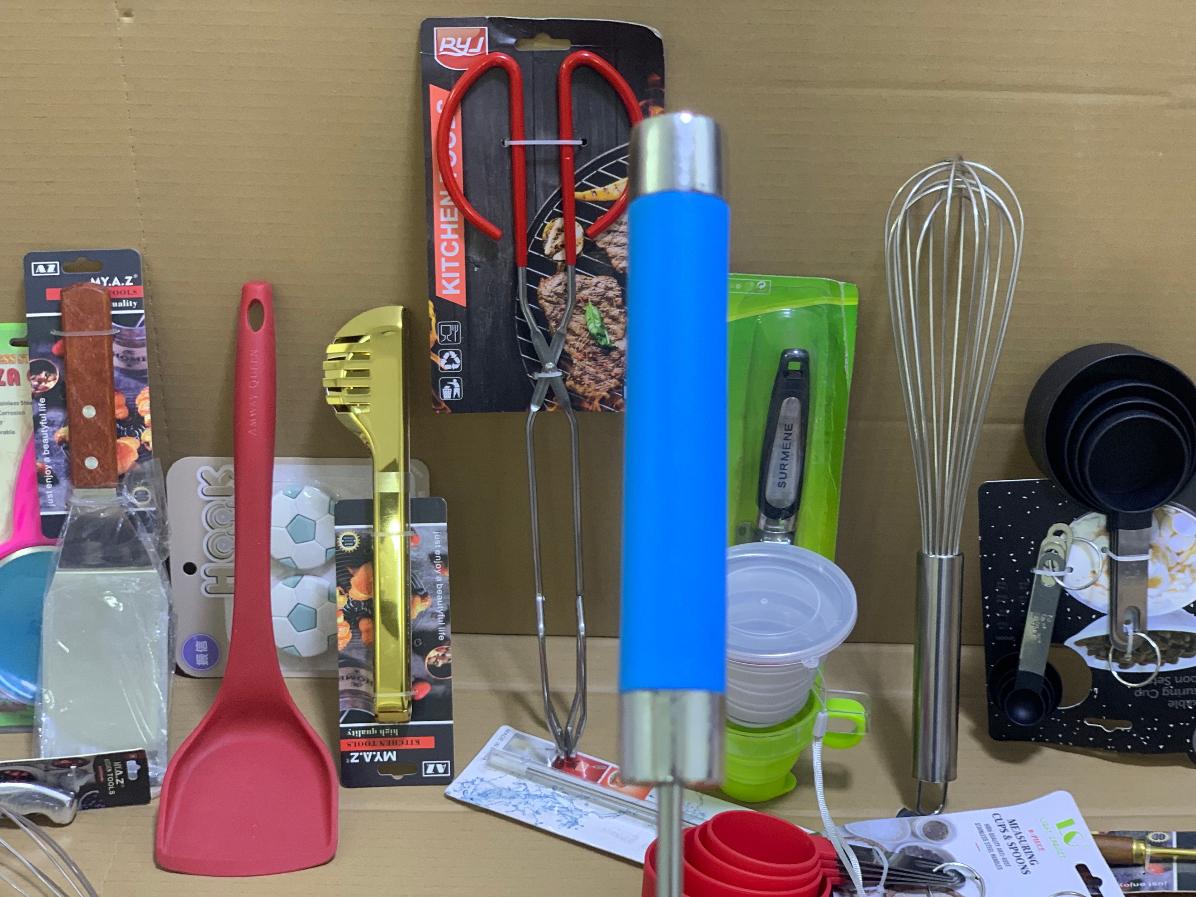 Hand Whisk with Blue Handle