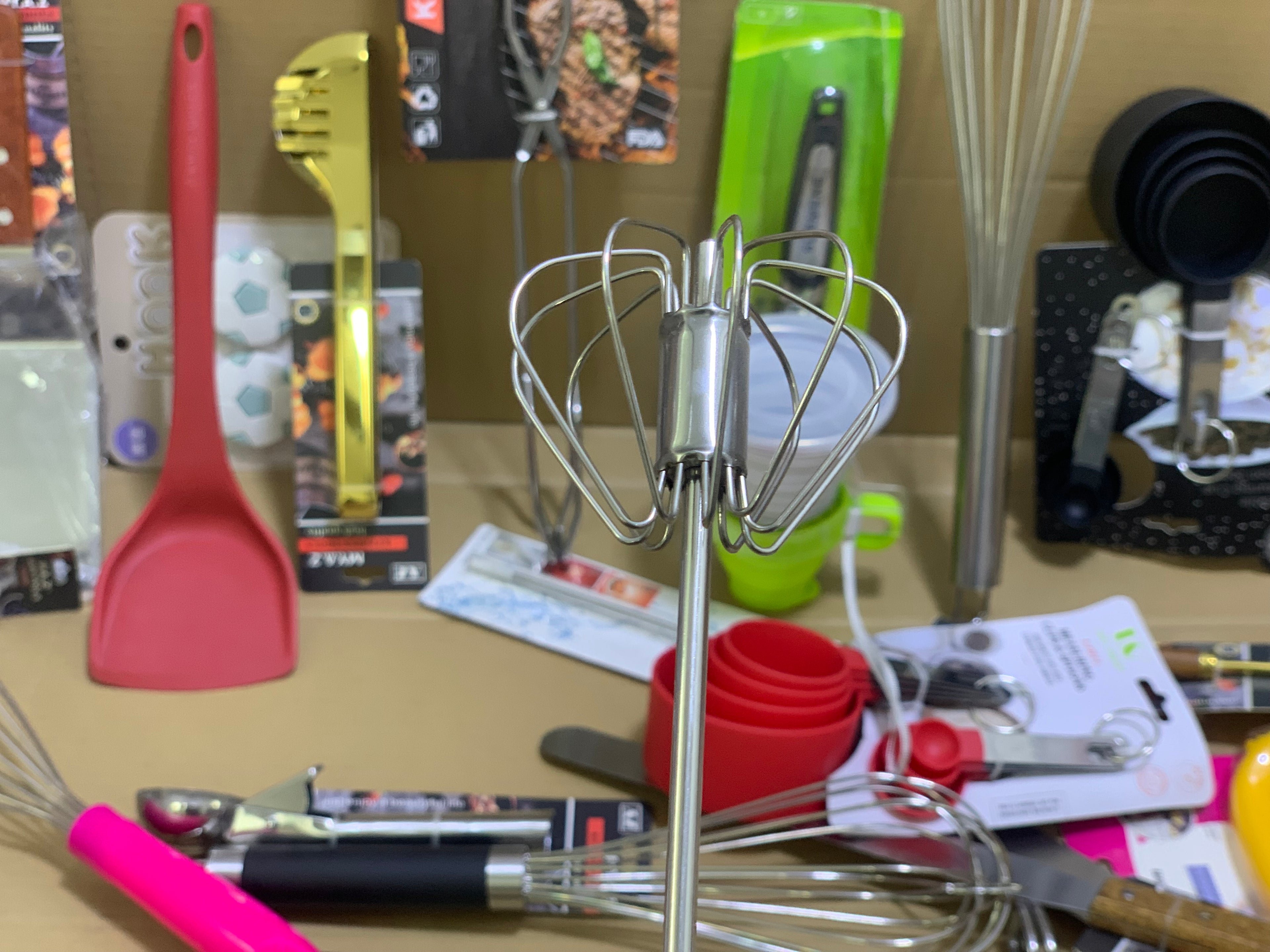 Hand Whisk with Blue Handle