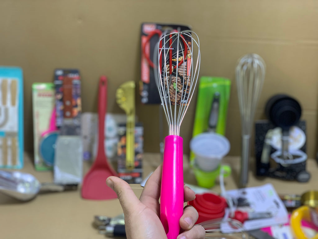 Hand Whisk with pink Handle