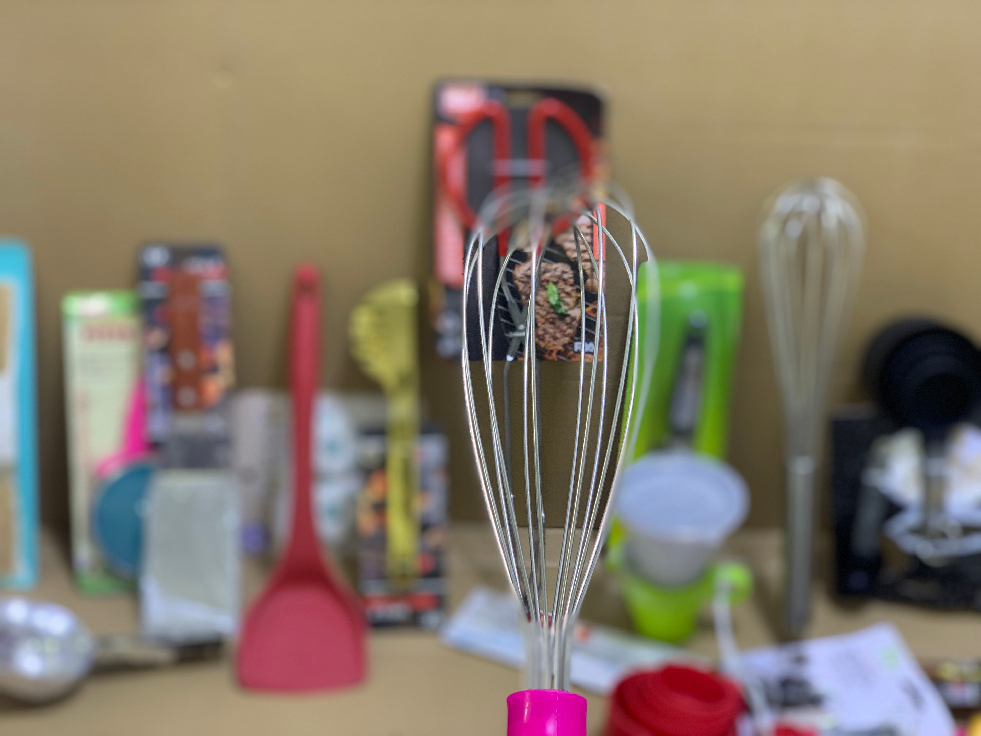 Hand Whisk with pink Handle