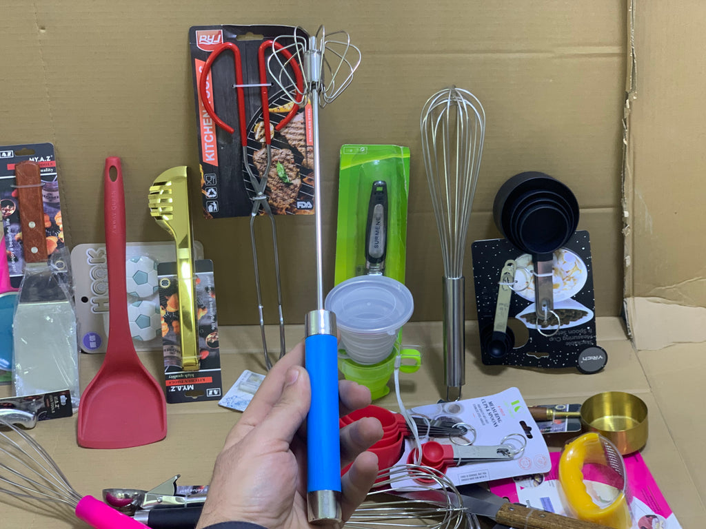 Hand Whisk with Blue Handle