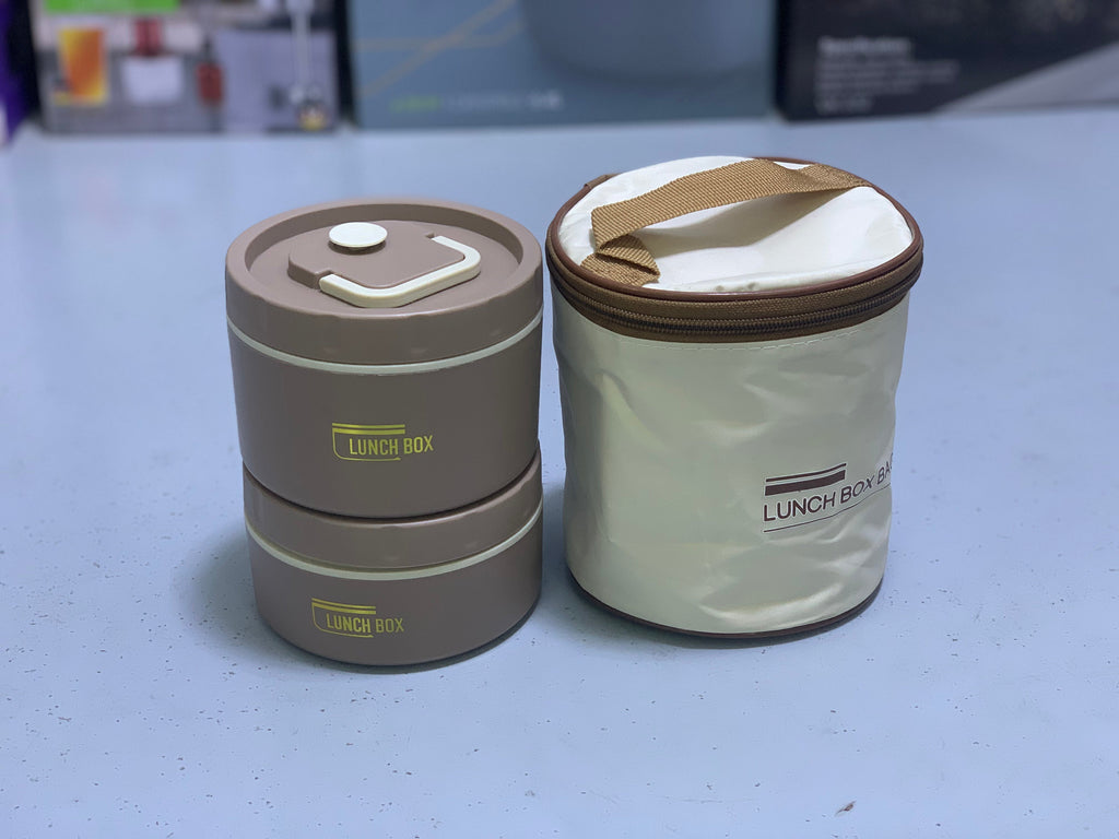 Portable 2 piece 304 Lunchbox stainless steel with carrying bag